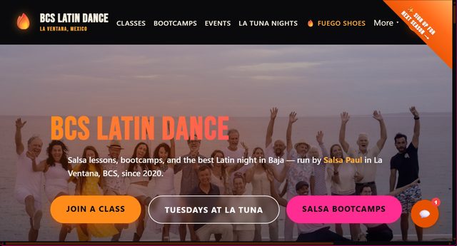 BCS Latin Dance — salsa and bachata website for La Ventana and El Sargento